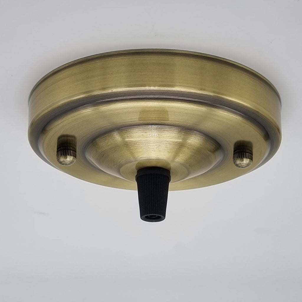 108mm Single Outlet Drop Metal Front Fitting Ceiling Rose~1451-4