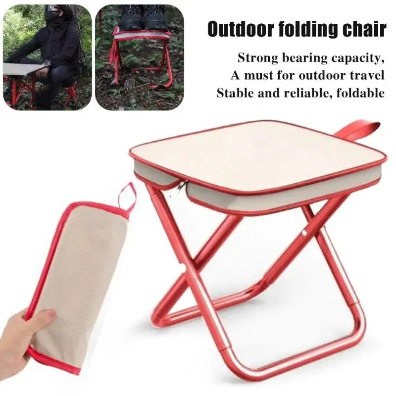 Folding Stool Mini Lightweight Lounge Chair Footrest Fishing Chair Footrest Terrace Travel Picnic Hiking Folding Storage Bag