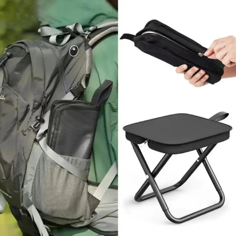 Folding Stool Mini Lightweight Lounge Chair Footrest Fishing Chair Footrest Terrace Travel Picnic Hiking Folding Storage Bag
