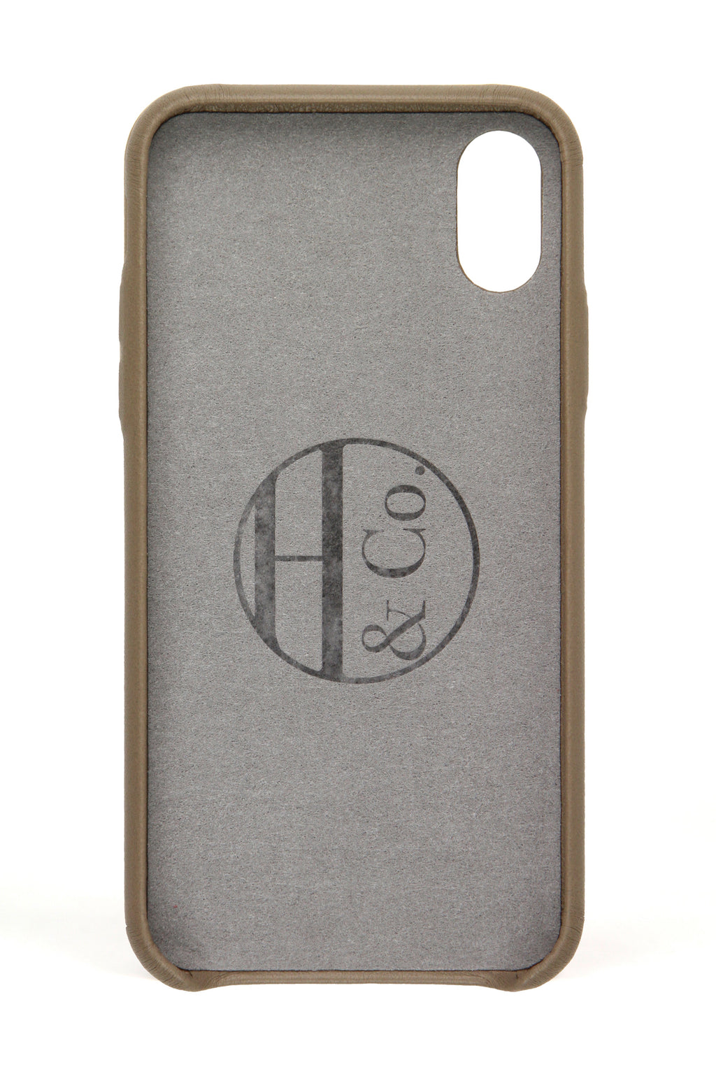 iPhone X Case, Taupe Leather-1