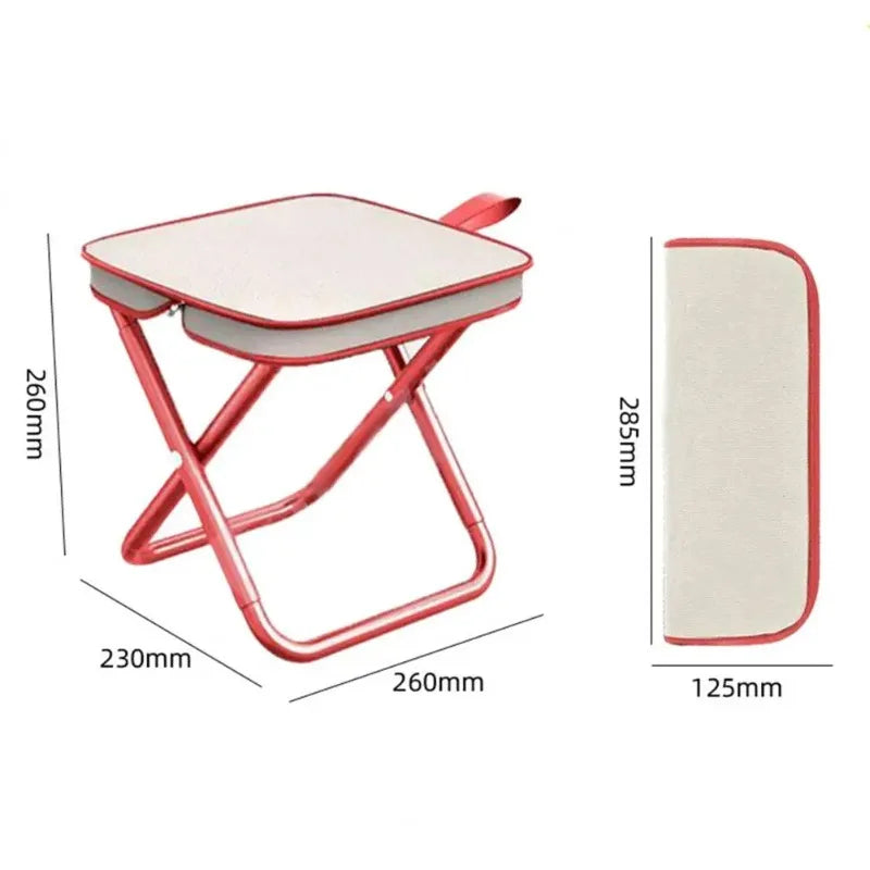 Folding Stool Mini Lightweight Lounge Chair Footrest Fishing Chair Footrest Terrace Travel Picnic Hiking Folding Storage Bag